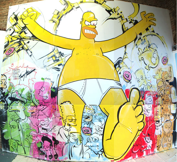 The showcase featured over 75 custom 10″ Bart Simpson Quees.